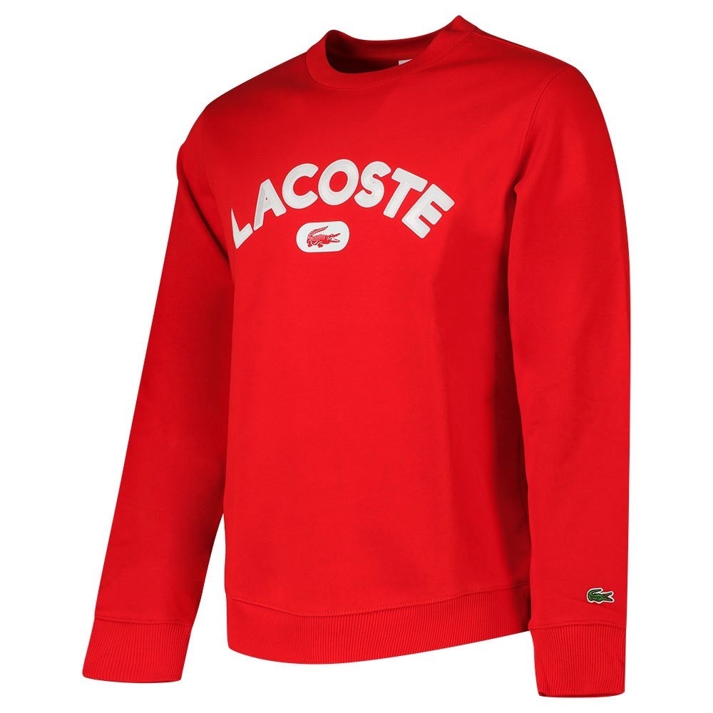 Lacoste Red Crewneck Sweatshirt with White Logo